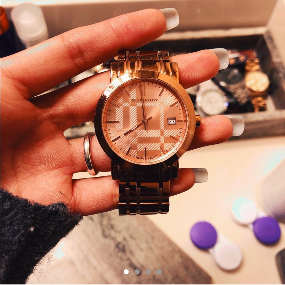 Burberry rose gold watch